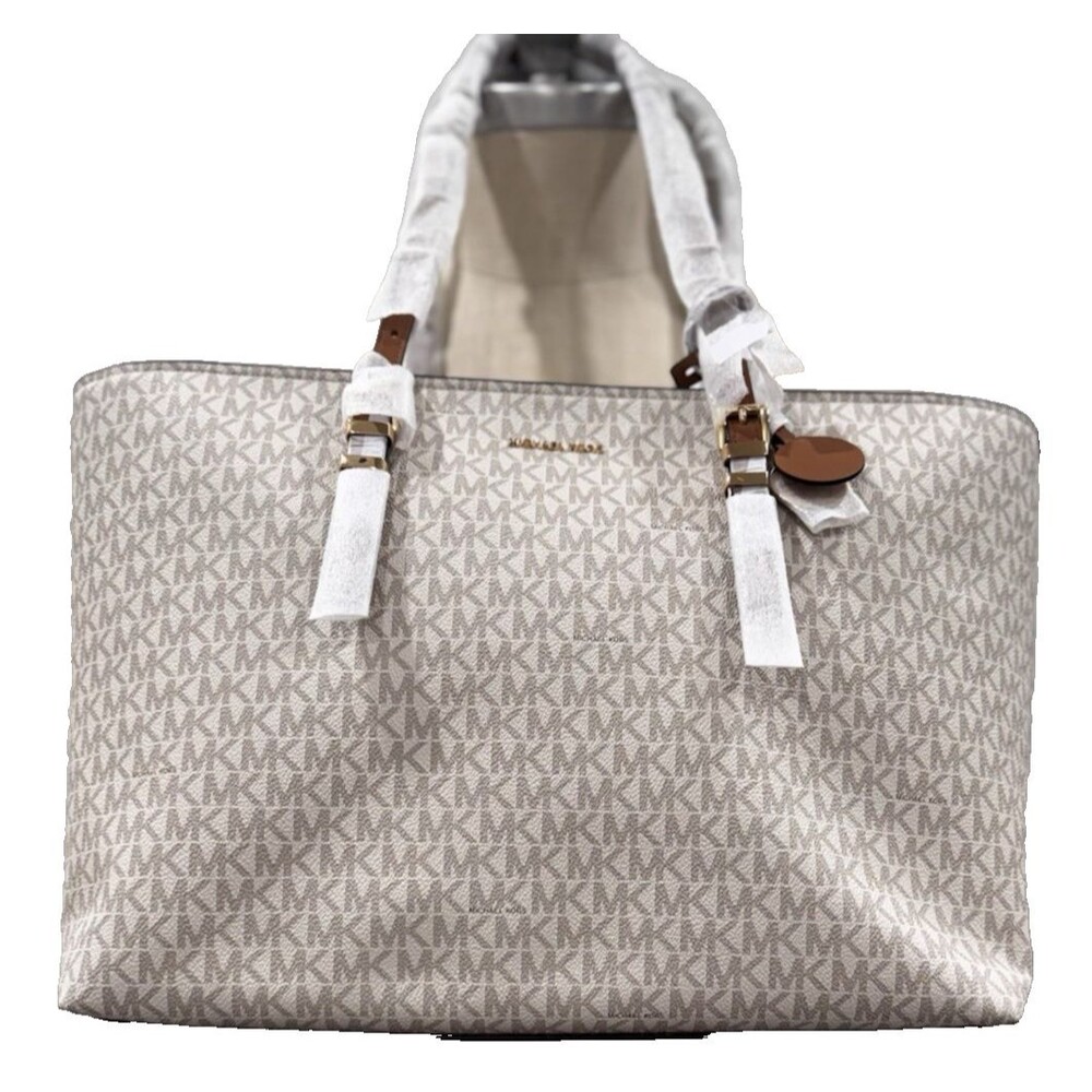 MICHAEL Michael Kors Quinn Large Signature Logo and Leather Tote